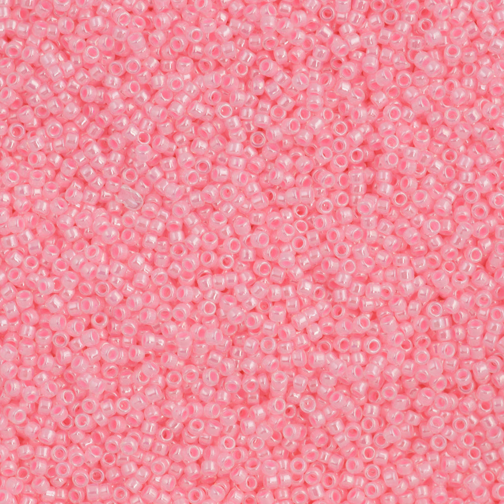 Toho Round Seed Bead 15/0 Ceylon Baby Pink 2.5-inch Tube (145)