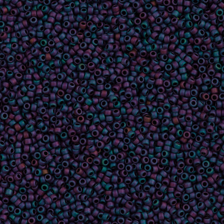 Toho Round Seed Bead 15/0 Matte Blue Iris 2.5-inch Tube (705)