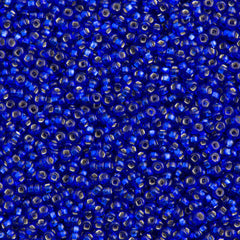 Czech Seed Bead 11/0 Silver Lined Sapphire 2-inch Tube (37080)