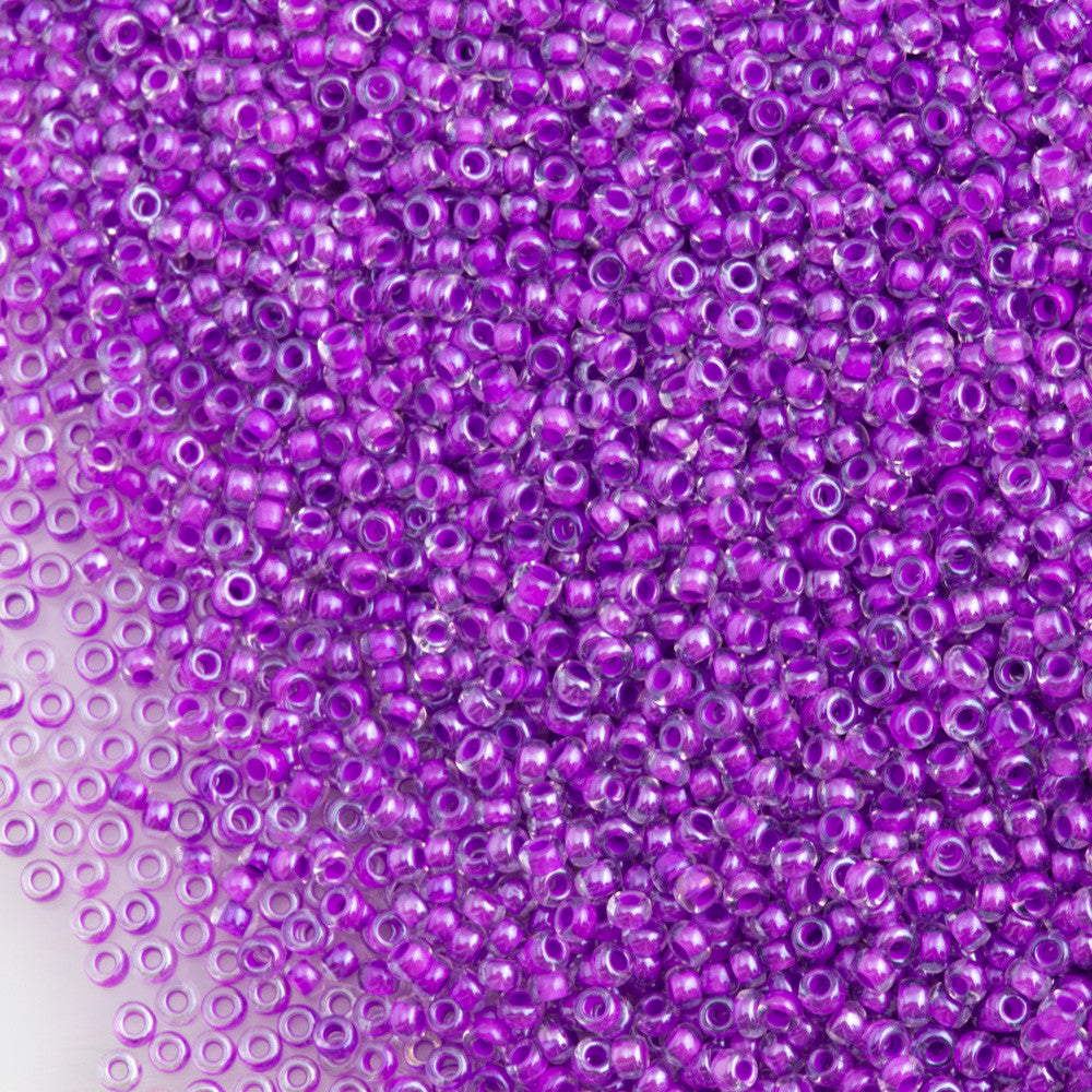 Czech Seed Bead 11/0 Purple Lined Crystal 2-inch Tube (38128)