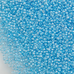 Czech Seed Bead 11/0 Light Blue Lined Crystal 2-inch Tube (38132)
