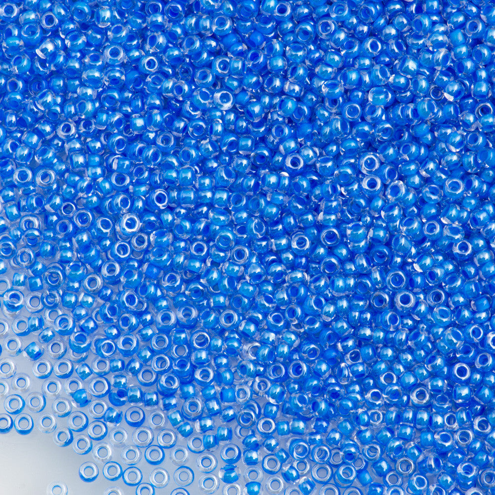Czech Seed Bead 11/0 Dark Blue Lined Crystal 2-inch Tube (38136)