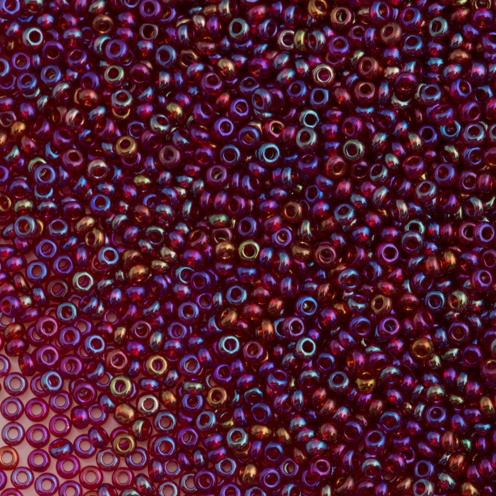 Czech Seed Bead 11/0 Transparent Wine AB 2-inch Tube (91095)