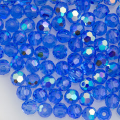24 Preciosa Czech Crystal 4mm MC Round Bead Sapphire AB 30050AB