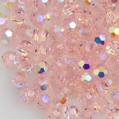 24 Preciosa Czech Crystal 6mm MC Round Bead Light Rose AB 70120AB