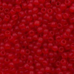 Toho Round Seed Bead 8/0 Transparent Matte Ruby 5.5-inch tube (5BF)