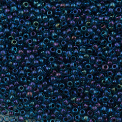 Toho Round Seed Bead 11/0 Inside Color Lined Aqua Jet 2.5-inch Tube (248)