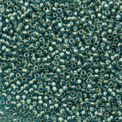 Toho Round Seed Bead 11/0 Inside Color Lined Gold Green 2.5-inch Tube (284)