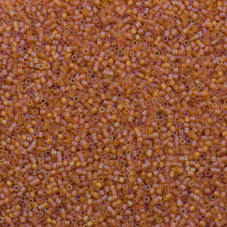 Miyuki Delica Seed Bead 15/0 Matte Transparent Dark Topaz AB 2-inch Tube DBS866