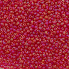Tiny Miyuki Drop Seed Bead Transparent Matte Red AB 9g Tube (140FR)