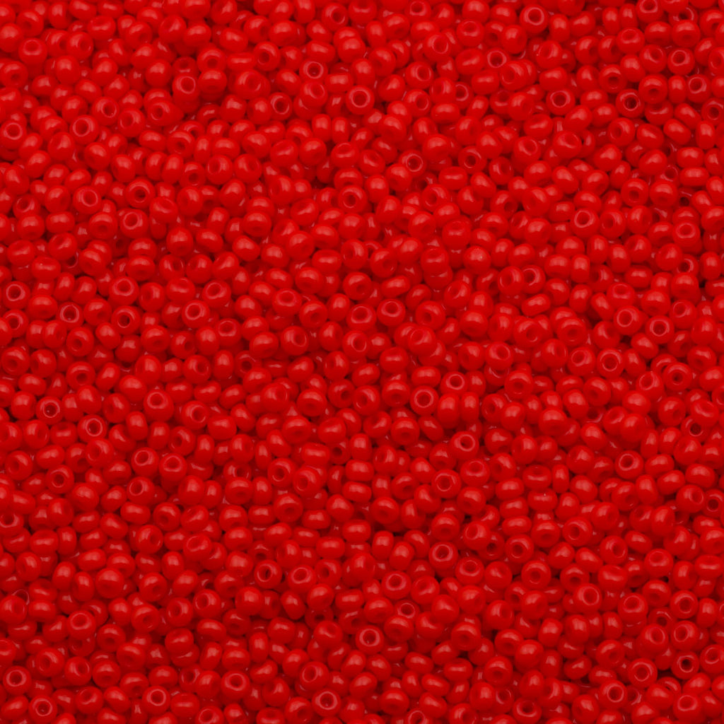 50g Czech Seed Bead 10/0 Opaque Light Red (93170)