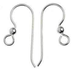 TierraCast Sterling Silver 20ga Fish Hook Ear wire with 3mm Bead