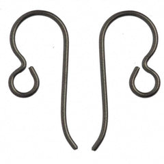 TierraCast Niobium Grey 20ga Fish Hook Ear wire with 2.5mm Regular Loop