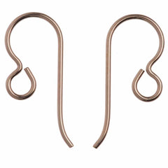 TierraCast Rose Gold Filled 20ga Fish Hook Ear wire with 2.5mm Regular Loop