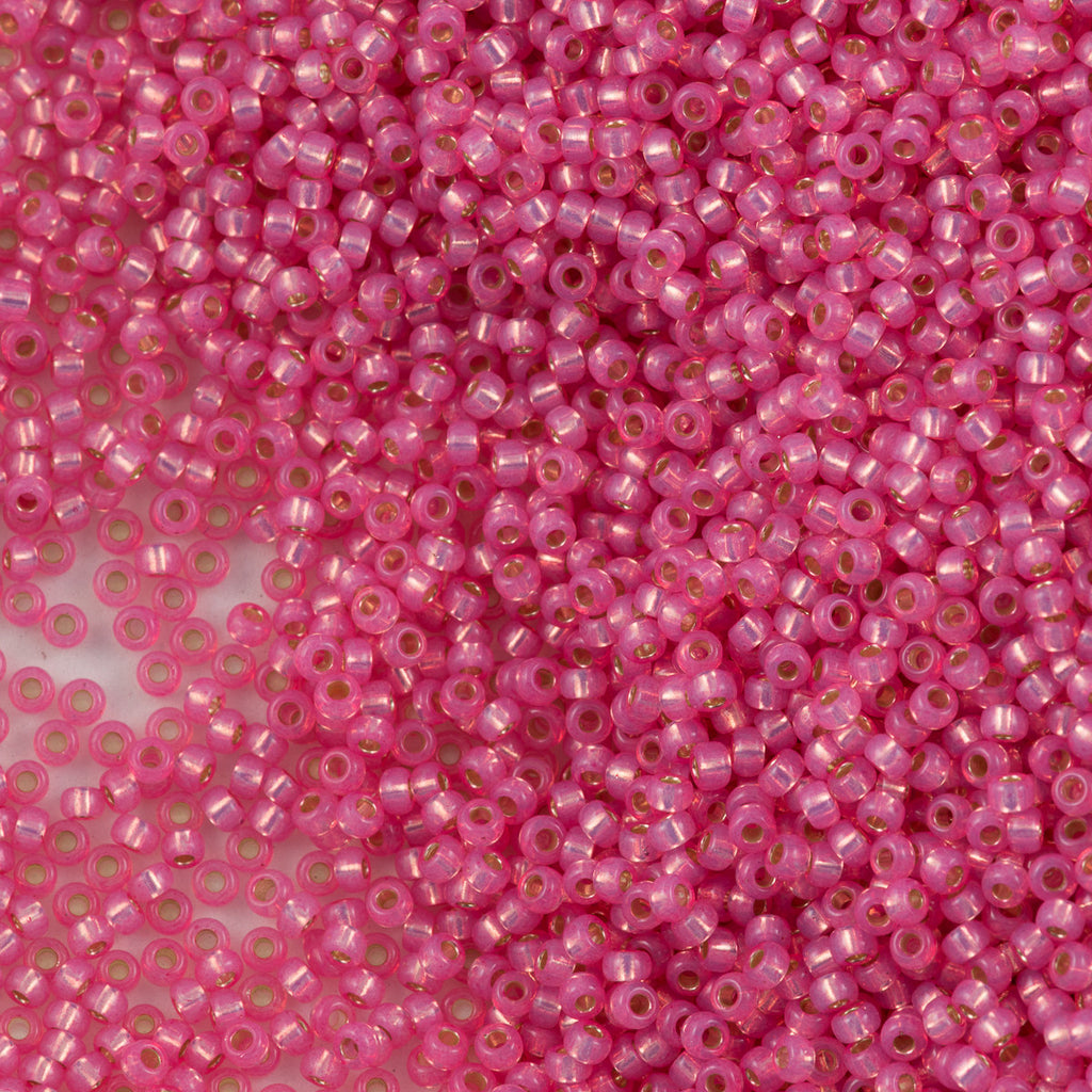 Miyuki Round Seed Bead 8/0 Ceylon Silver Lined Dyed Dark Pink 22g Tube (556)