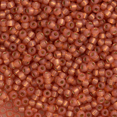 Miyuki Round Seed Bead 8/0 Silver Lined Dyed Salmon 22g Tube (553)