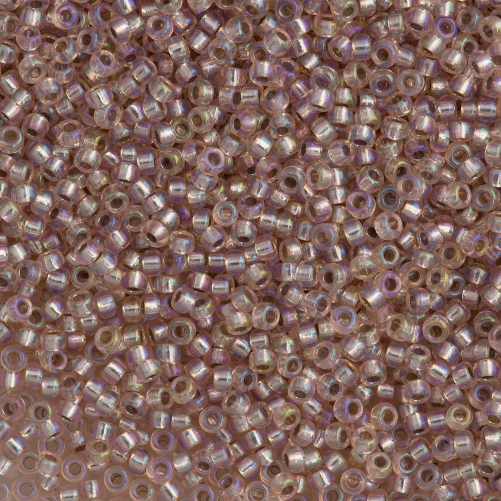 Miyuki Round Seed Bead 11/0 Silver Lined Light Blush AB 22g Tube (1023)