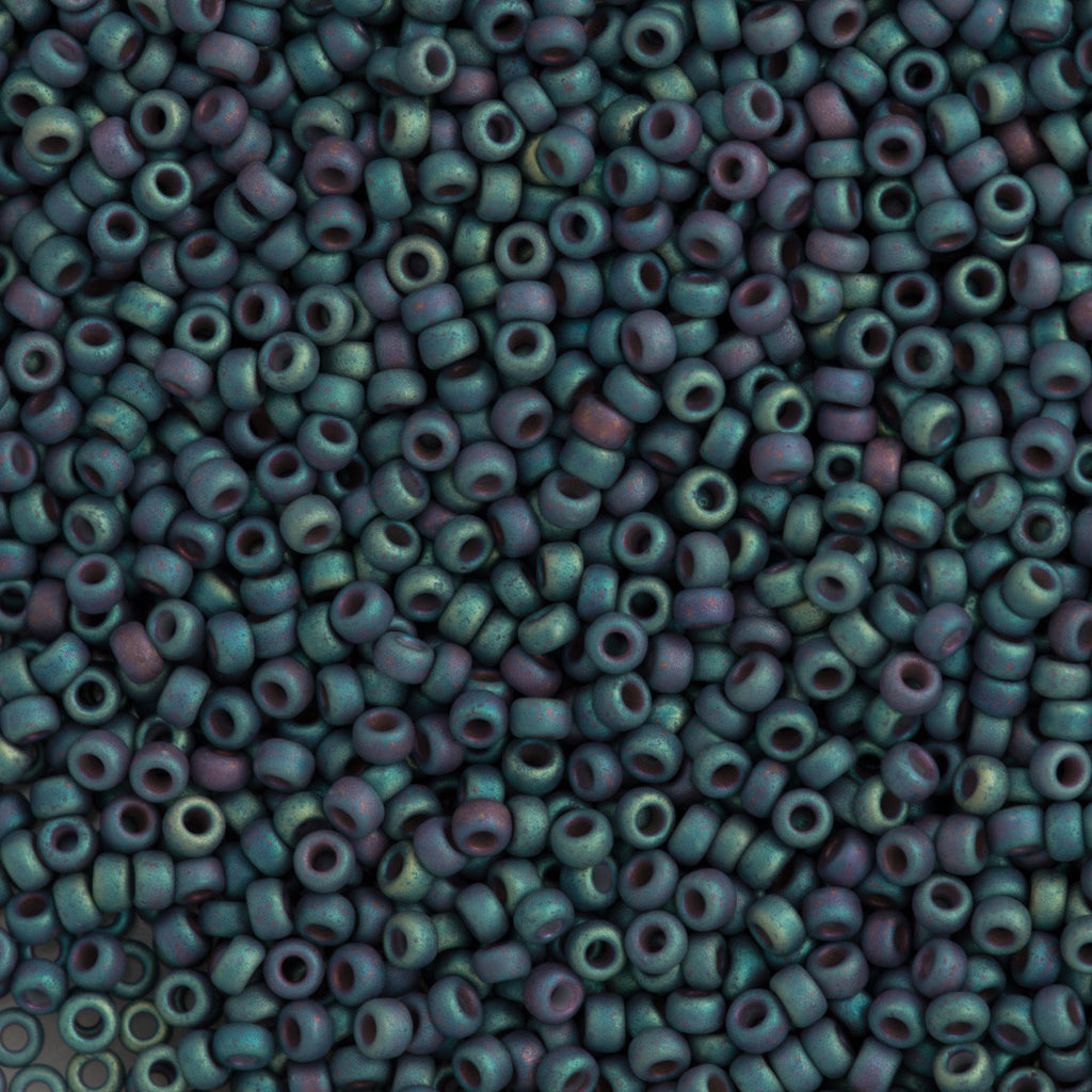 Miyuki Round Seed Bead 11/0 Matte Metallic Blue Slate Iris 22g Tube (2333)