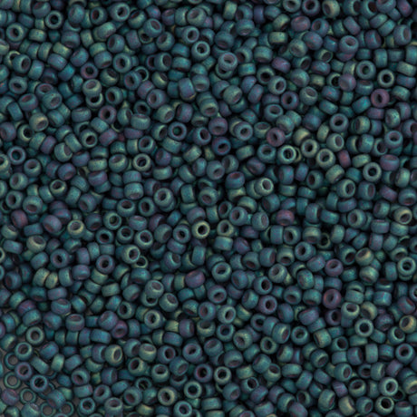 Miyuki Round Seed Bead 15/0 Matte Metallic Slate Blue Iris 2-inch Tube (2333)
