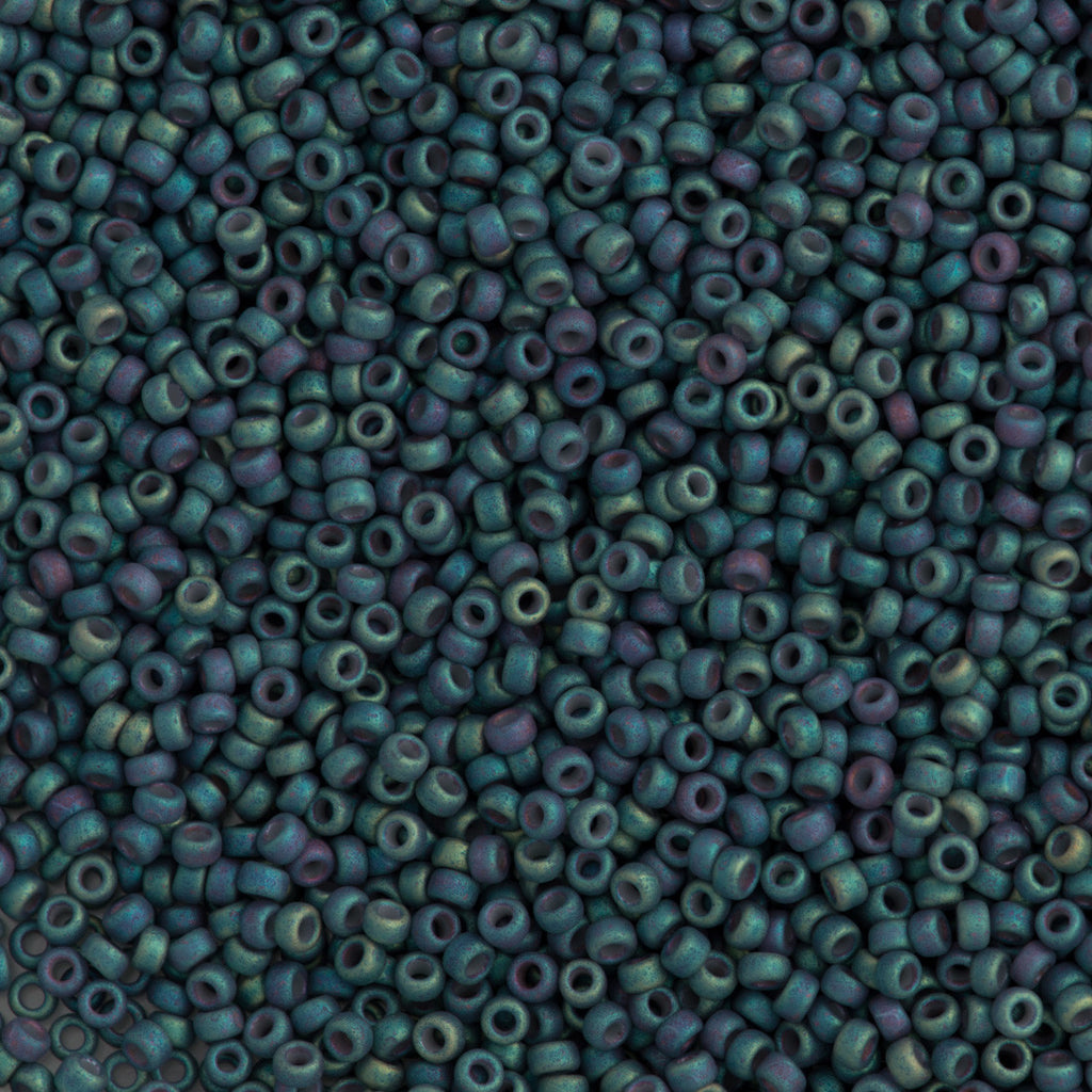 Miyuki Round Seed Bead 15/0 Matte Metallic Slate Blue Iris 2-inch Tube (2333)