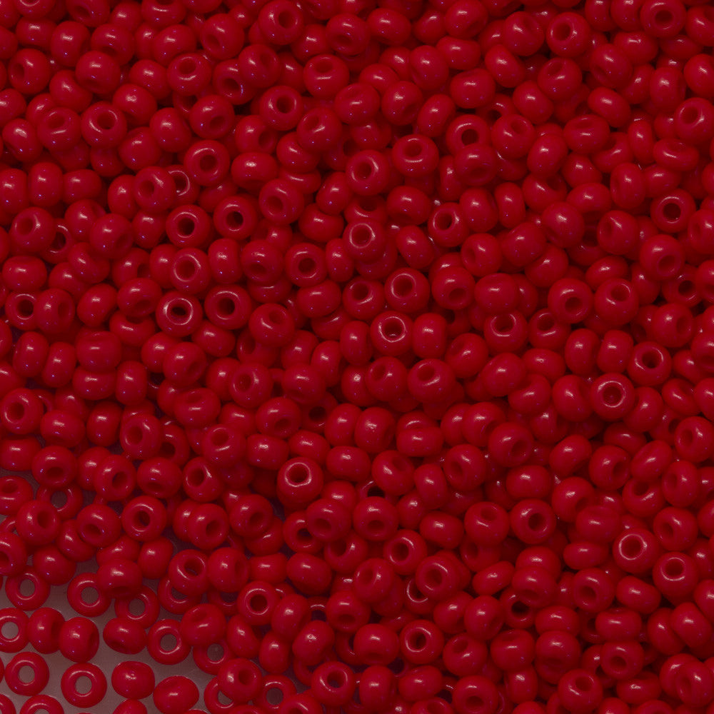 50g Czech Seed Bead 10/0 Opaque Dark Red (93210)