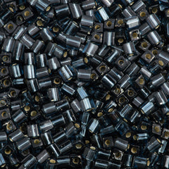 Miyuki 4mm Cube Seed Bead Silver Lined Dark Blue 19g Tube (2426)