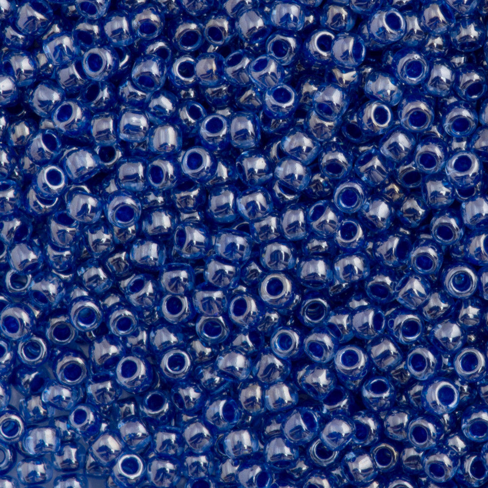 Toho Round Seed Bead 11/0 Light Sapphire Inside Color Lined Dark Blue 2.5-inch Tube (1057)