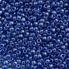 Toho Round Seed Bead 11/0 Light Sapphire Inside Color Lined Dark Blue 2.5-inch Tube (1057)