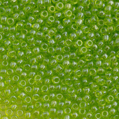 Toho Round Seed Bead 11/0 Transparent Lime Green Luster 2.5-inch Tube (105)