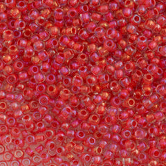 Toho Round Seed Bead 11/0 Inside Color Lined Poppy Red Luster 2.5-inch Tube (185)