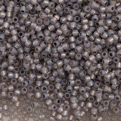 50g Toho Round Seed Bead 11/0 PermaFinish Silver Lined Milky Grey (2115PF)