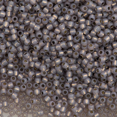 Toho Round Seed Bead 11/0 PermaFinish Silver Lined Milky Grey 2.5-inch Tube (2115PF)