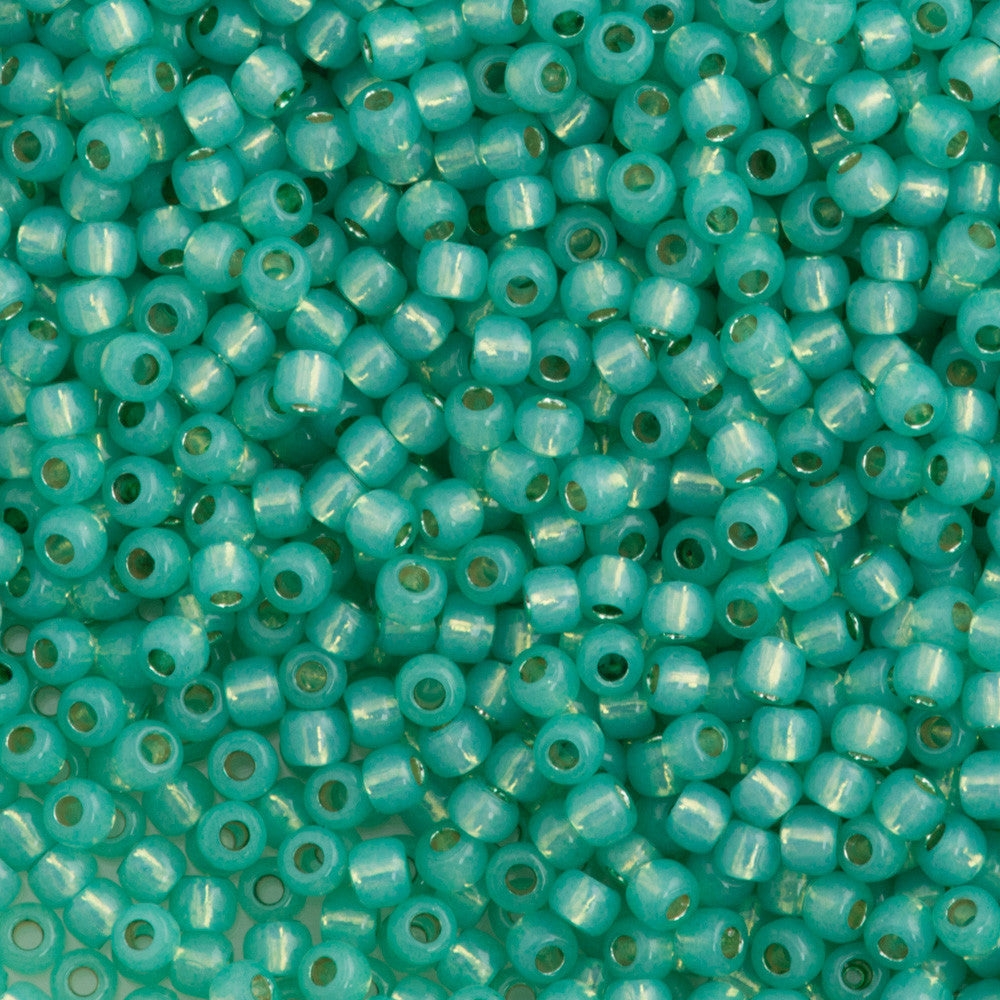 Toho Round Seed Bead 11/0 Permanent Finish Silver Lined Ceylon Dark Mint 19g Tube (2119PF)