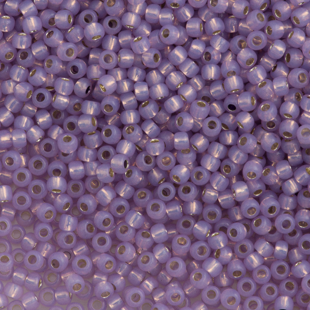 Toho Round Seed Bead 11/0 Silver Lined Milky Light Amethyst 2.5-inch Tube (2121)