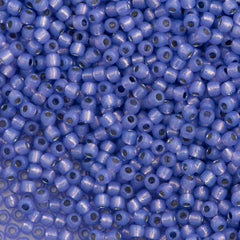 50g Toho Round Seed Bead 11/0 Permanent Finish Silver Lined Milky Sapphire (2123PF)