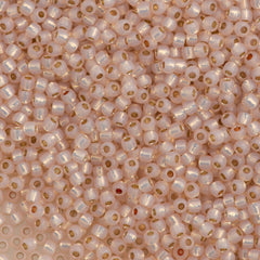 Toho Round Seed Bead 11/0 PermaFinish Silver Lined Milky Peach 2.5-inch Tube (2126PF)