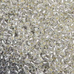 Toho Round Seed Bead 11/0 PermaFinish Silver Lined Crystal 2.5-inch Tube (21PF)