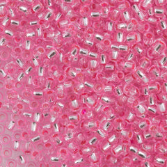 50g Toho Round Seed Bead 11/0 Silver Lined Light Pink (2215)