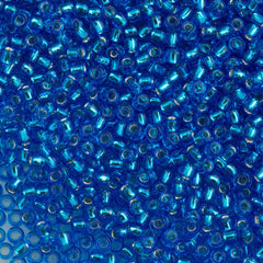 50g Toho Round Seed Bead 11/0 Silver Lined Aquamarine (23C)