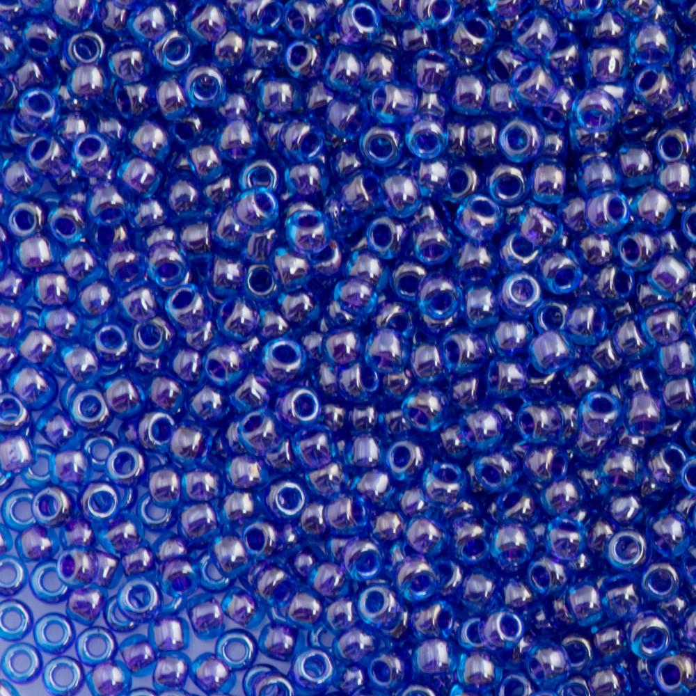 50g Toho Round Seed Bead 11/0 Dark Aqua Inside Color Lined Violet (361)