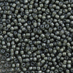 50g Toho Round Seed Bead 11/0 Black Diamond Inside Color Lined White (371)