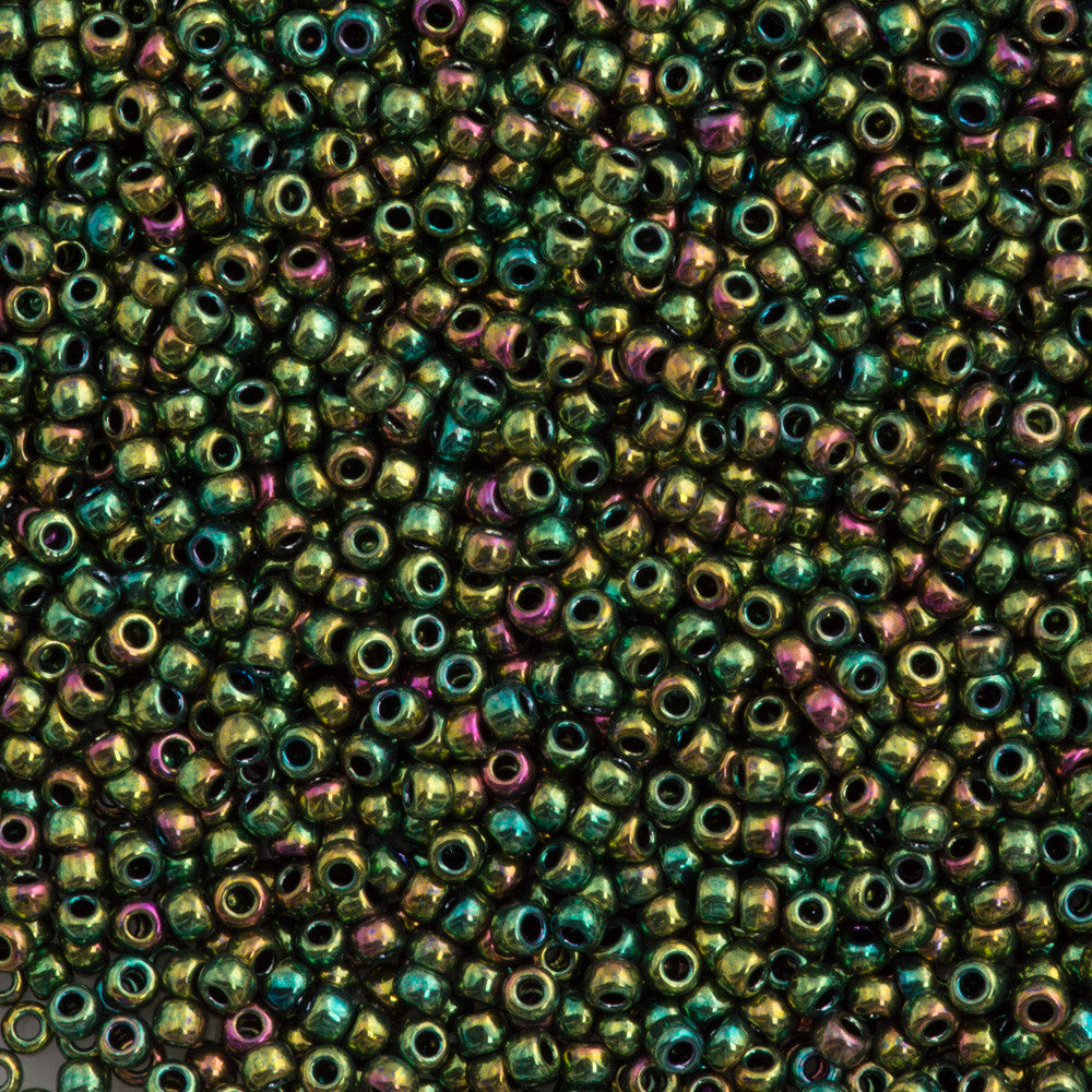 Toho Round Seed Bead 11/0 Higher Metallic Olivine Iris 2.5-inch Tube (508)