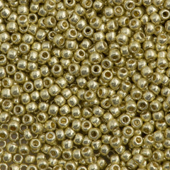 50g Toho Round Seed Bead 11/0 PermaFinish Galvanized Yellow Gold (559PF)