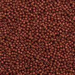50g Toho Round Seed Bead 11/0 PermaFinish Matte Galvanized Brick Red (564PFF)
