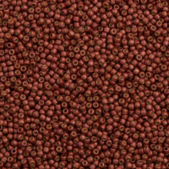 Toho Round Seed Bead 11/0 PermaFinish Matte Galvanized Brick Red 2.5-inch Tube (564PFF)