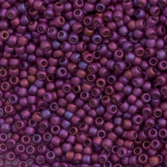 50g Toho Round Seed Bead 11/0 Matte Plum Gold Luster (625F)