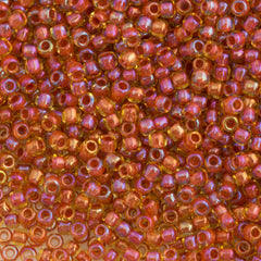 50g Toho Round Seed Bead 11/0 Jonquil Inside Color Lined Brick Red (951)