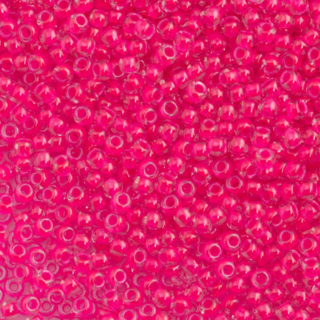 50g Toho Round Seed Bead 11/0 Luminous Neon Pink (978)