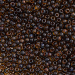Toho Hybrid Round Seed Bead 11/0 Transparent Matte Light Topaz Picasso 19g Tube (Y313F)
