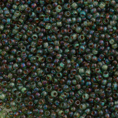Toho Hybrid Round Seed Bead 11/0 Transparent Aquamarine Picasso 19g Tube (Y314)